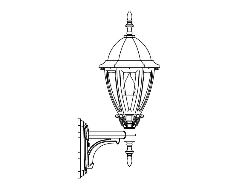 Sturbridge, Small, aluminum, Wall Mount, Clear glass, (1) 60W INC, 120V